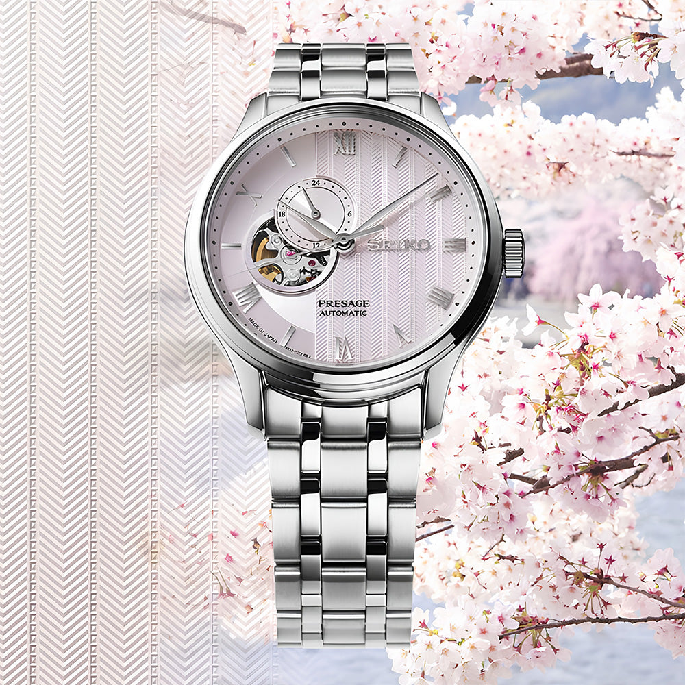 Seiko Presage Japanese Garden Pink Dial Watch SSA465J1
