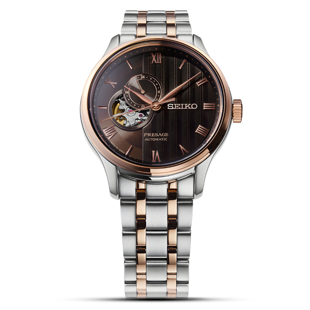 Seiko Presage Zen Garden Two Tone Dark Brown Dial Men's Watch SSA466J1