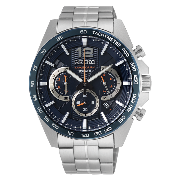 Seiko Essentials Chronograph Quartz Blue Dial Men's Watch| SSB345P1