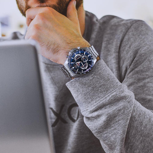 Seiko Essentials Chronograph Quartz Blue Dial Men's Watch| SSB345P1