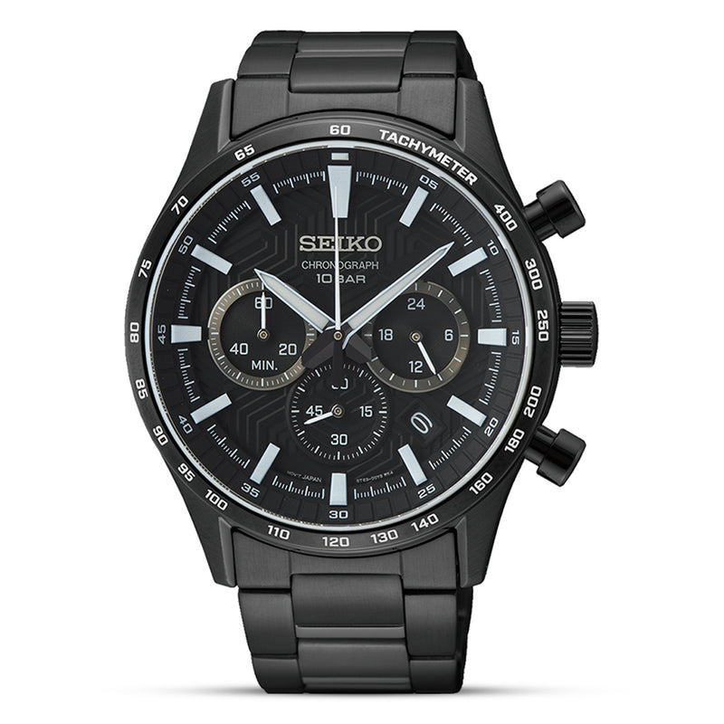 Seiko Sports Chronograph Black Dial Men's Watch | SSB415P1