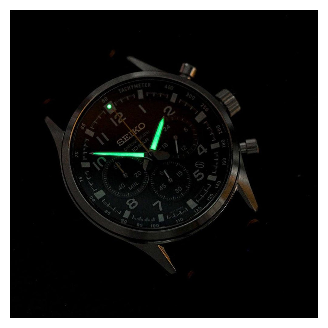 Seiko Sport Chronograph Black Dial Nylon Band Men's Watch | SSB449P1