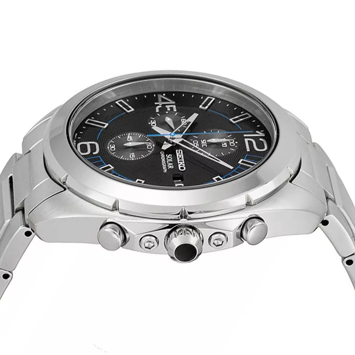 Seiko solar chronograph black sales