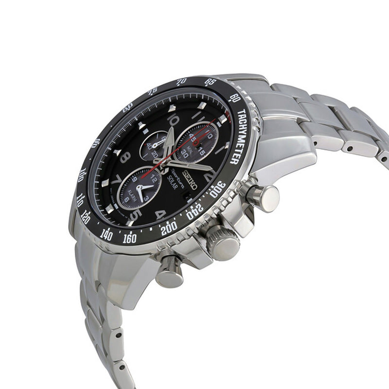 Seiko Sportura Solar Chronograph Black Dial Men's Watch | SSC271