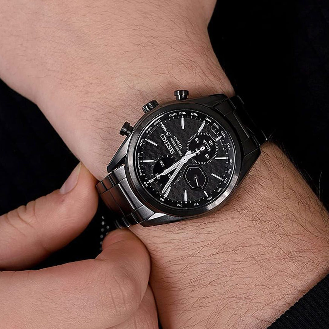 Seiko Solar Chronograph Black Dial Men's Watch | SSC773P1