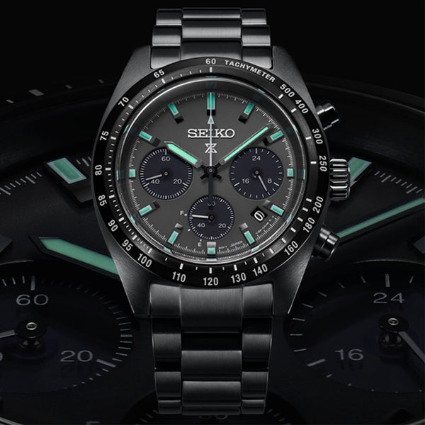 Seiko Prospex Solar Black Series 'Night Speedtimer' Watch SSC917P1