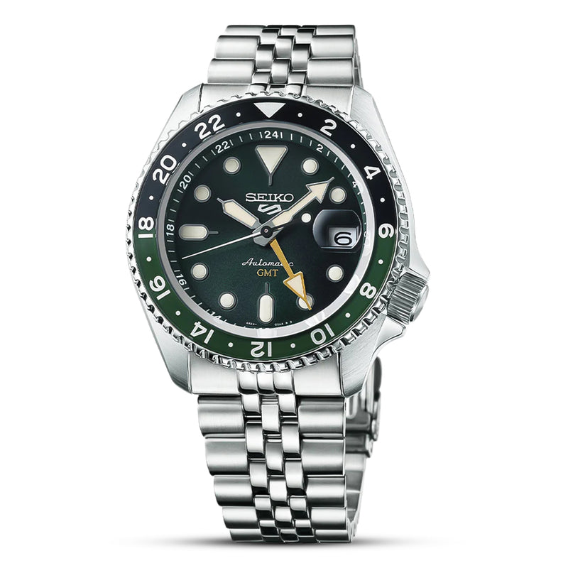 SEIKO 5 SPORTS GMT GREEN DIAL MEN'S WATCH | SSK035