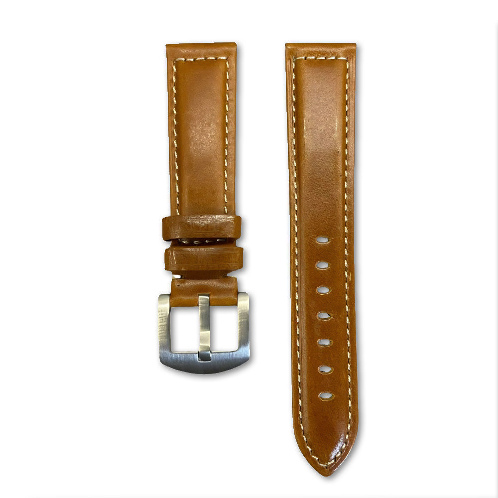 Cavern 20mm Plain Brown Leather Strap
