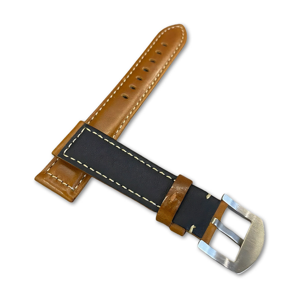 Cavern 22mm Plain Brown Leather Strap