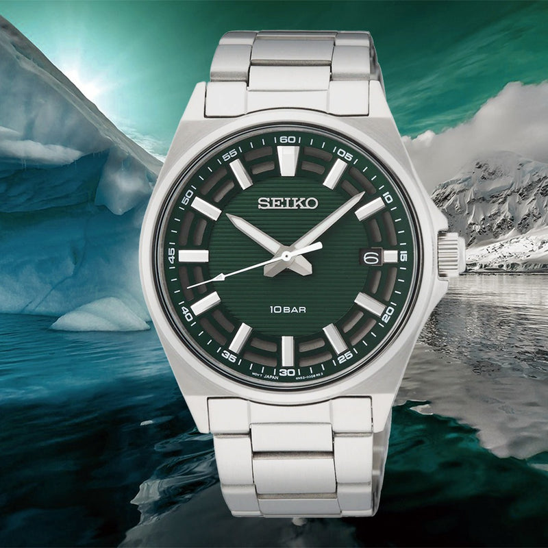 Seiko Essentials Quartz Green Dial Classic Men's Watch| SUR503P1