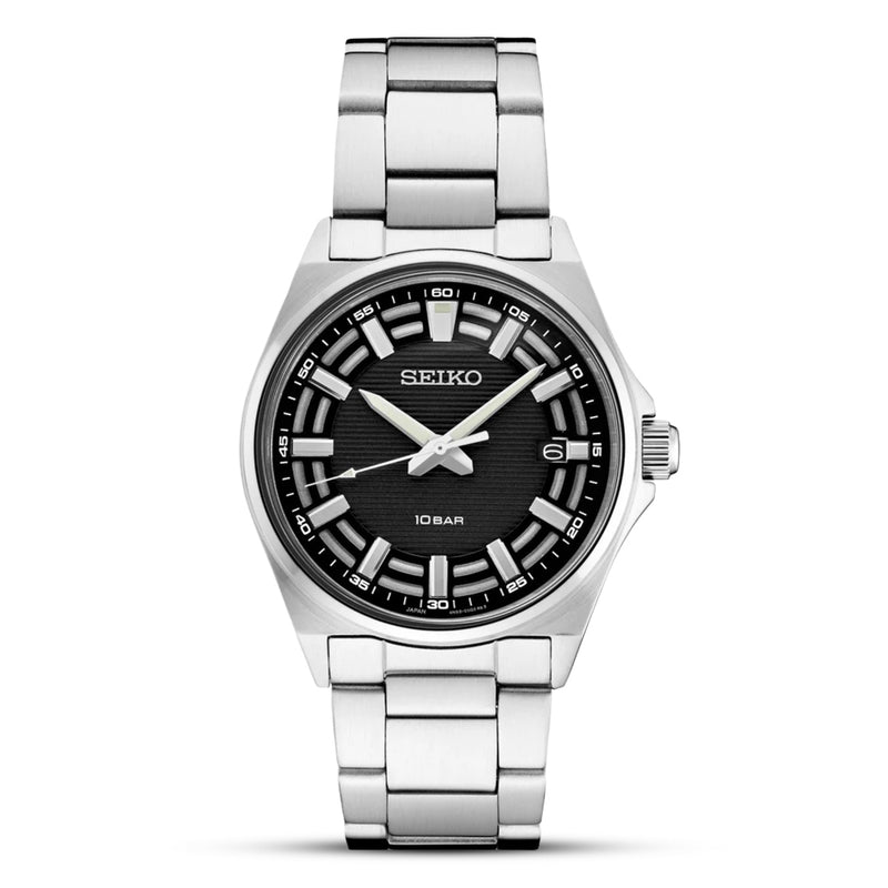 Seiko Quartz Black Dial Classic Men's Watch| SUR505P1