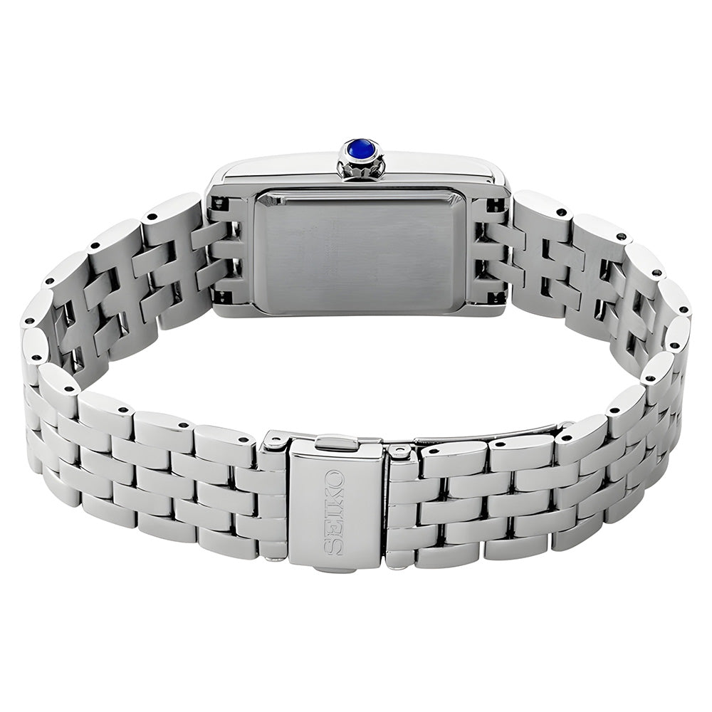 Seiko Essential Rectangular White Dial Ladies Watch SWR083P1