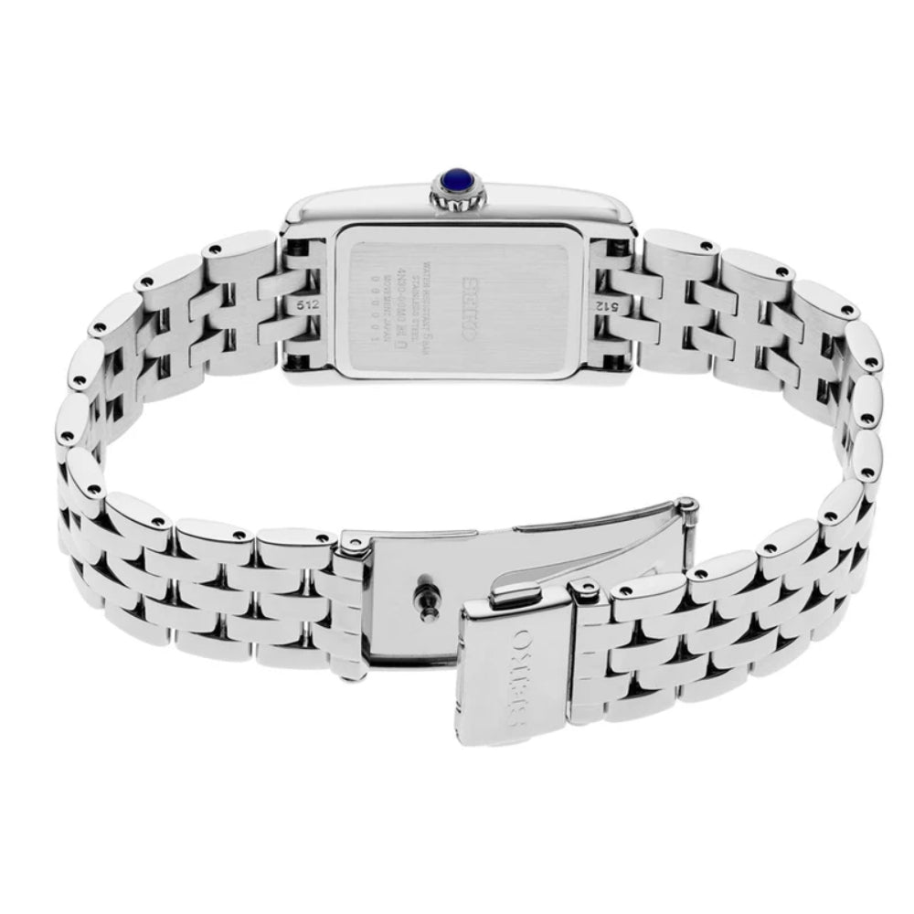 Seiko Conceptual Rectangular Quartz Blue Dial Ladies Watch SWR085P1