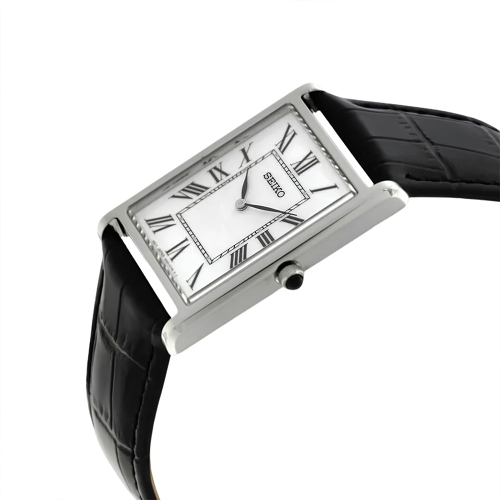 Seiko Conceptual Quartz Rectangular White Dial Men's Watch SWR103P1