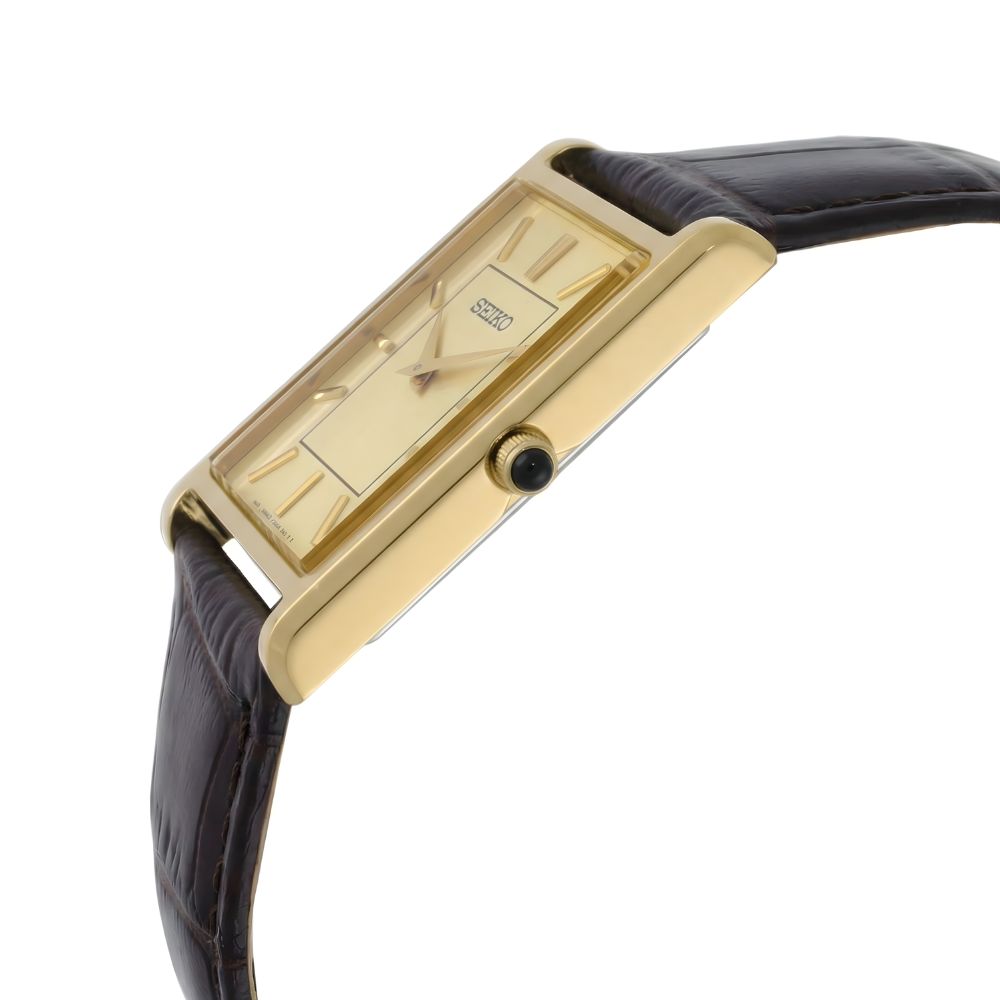 Seiko Conceptual Rectangular Champagne Dial Men's Watch SWR106P1