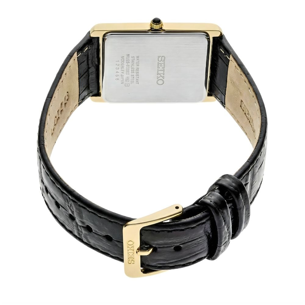 Seiko Conceptual Rectangular Champagne Dial Men's Watch SWR106P1