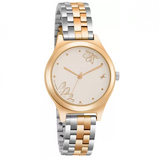 Fastrack Aura Two-Tone White Dial Ladies Watch| 6268KM01