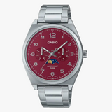 Casio Moon Phase Maroon Dial Men's Watch| MTP-M300D-4AVDF