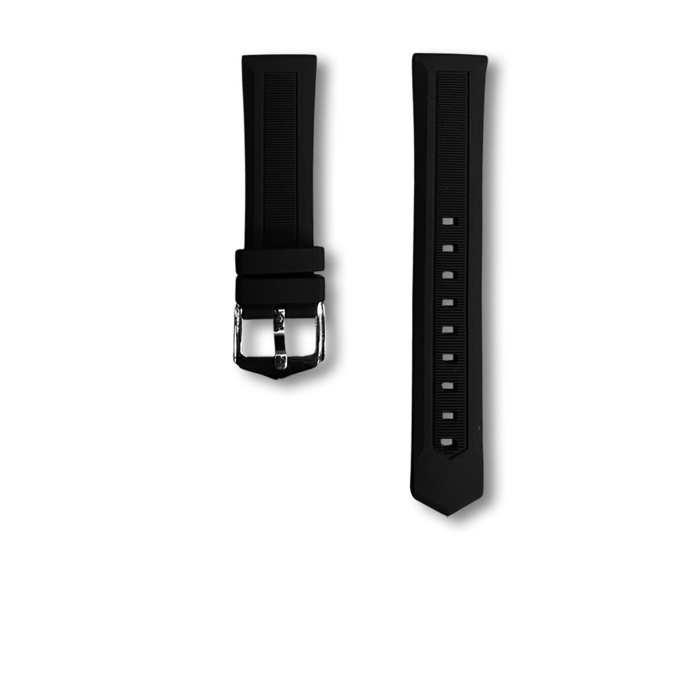 Cavern 20/22mm Black Silicon Strap