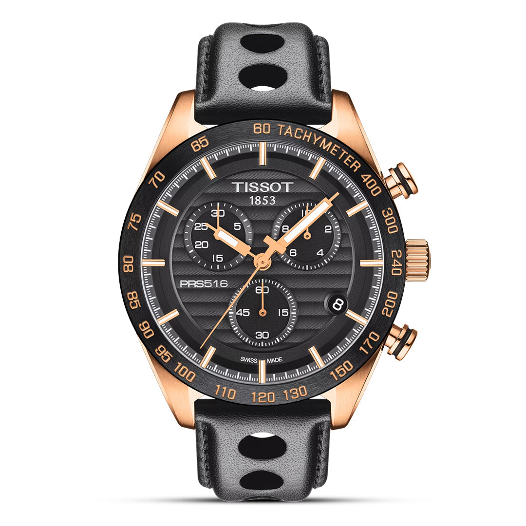Tissot PRS 516 Chronograph Leather Men's Watch, T1004173605100