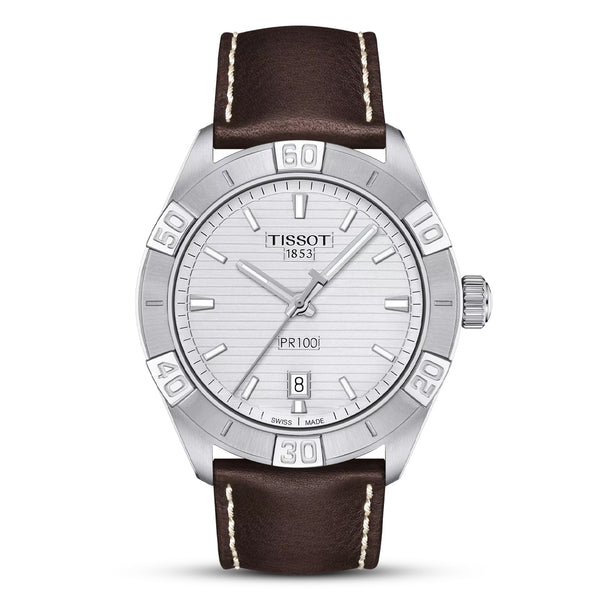 Tissot PR 100 Sport Gent Brown Leather Strap Watch | T101.610.16.031.00