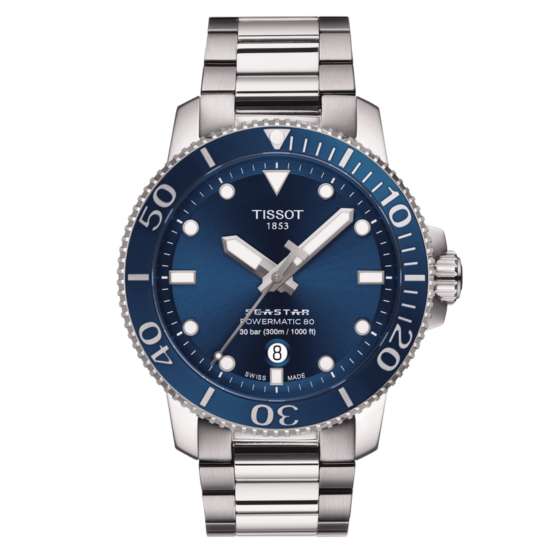 Tissot Sea star 1000 Powermatic 80 Blue Men s Watch T1204071104103