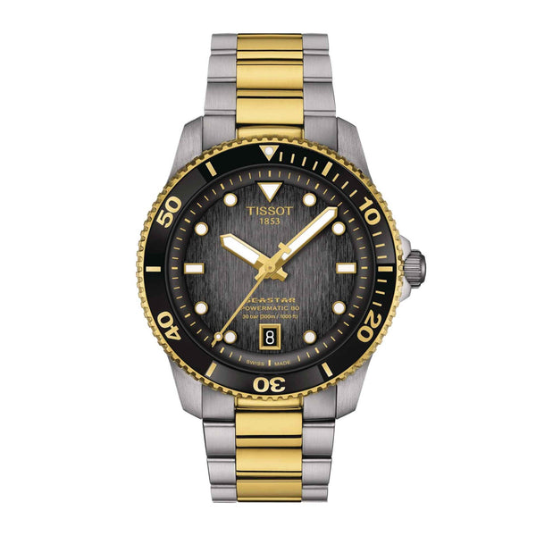 Tissot Seastar 1000 Powermatic 80 Two Tone  Black 40mm Dial Watch | T120.807.22.051.00