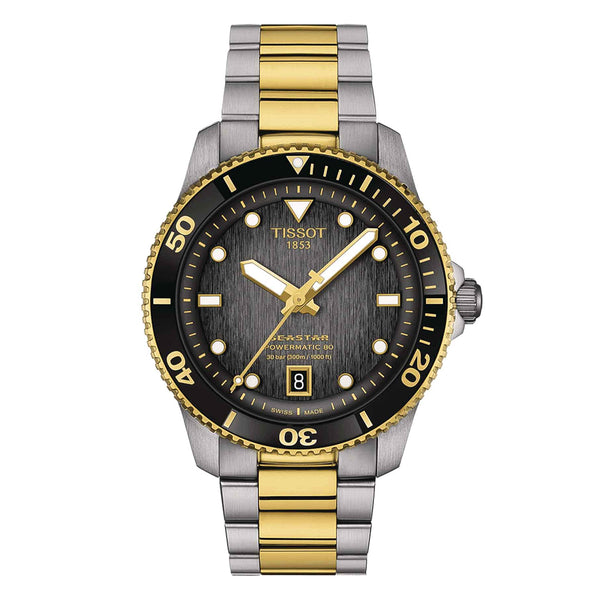 Tissot Seastar 1000 Powermatic 80 Two Tone  Black 40mm Dial Watch | T120.807.22.051.00