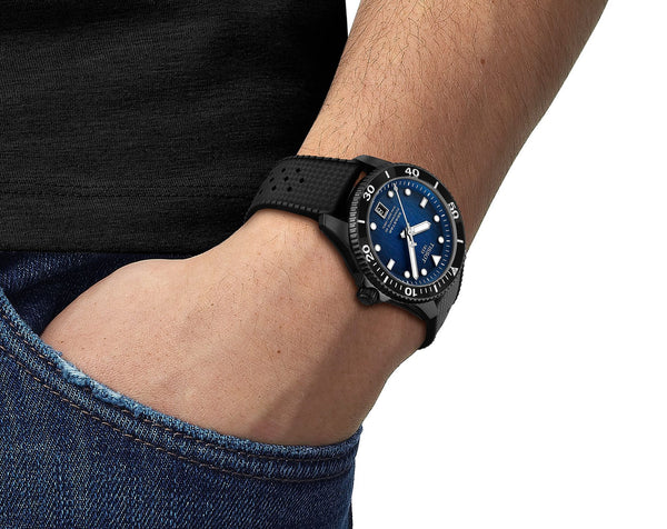 Tissot Seastar 1000 Powermatic 80 Blue 40mm Dial Rubber Strap Watch | T120.807.37.041.00