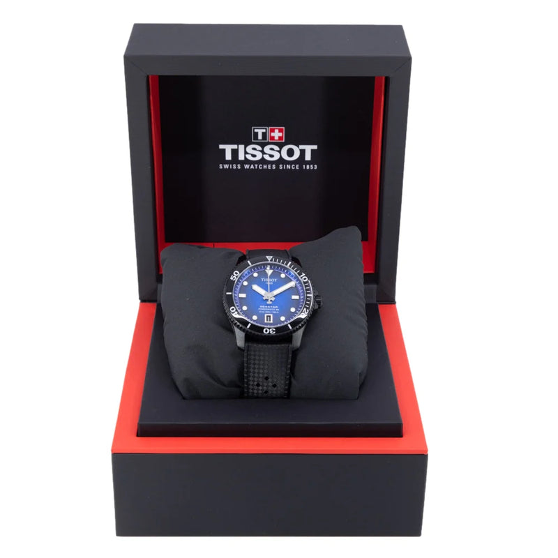 Tissot Seastar 1000 Powermatic 80 Blue 40mm Dial Rubber Strap Watch | T120.807.37.041.00