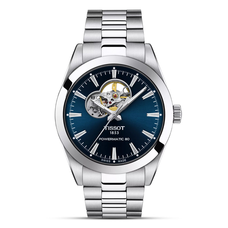 Tissot Gentleman Powermatic 80 Open Heart Blue Dial | T150.410.11.041.00