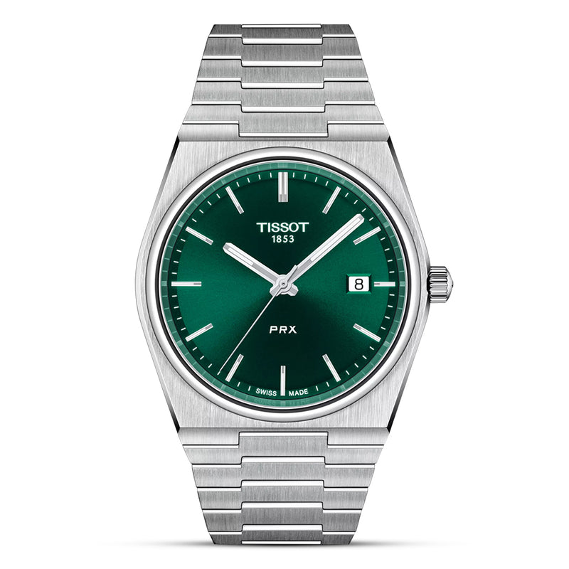 TISSOT PRX Green Sunray Dial Stainless Steel Bracelet Men's Watch | T137.410.11.091.00