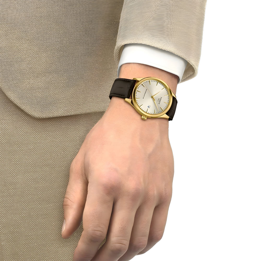 TISSOT CLASSIC DREAM POWERMATRIC GOLD DIAL MEN'S WATCH | T158.407.36.261.00