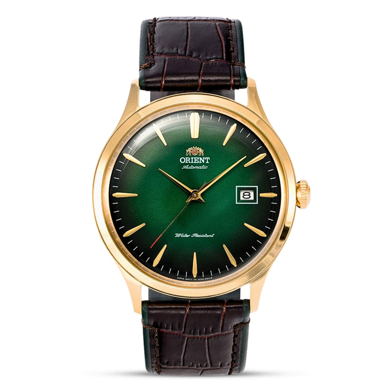 Orient "Bambino Version 4" Green Dial Gold tone Case Men's Watch | TAC08002F0