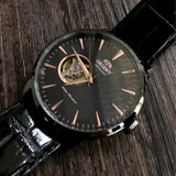 Orient "Contemporary" Mechanical Black Leather Strap Men's Watch | TAG02001B0