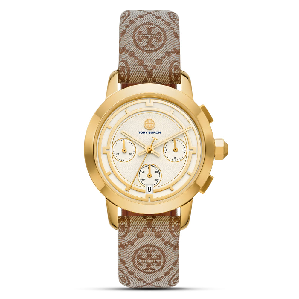 TORY BURCH JACQUARD GOLD-TONE LADIES WATCH TBW1050