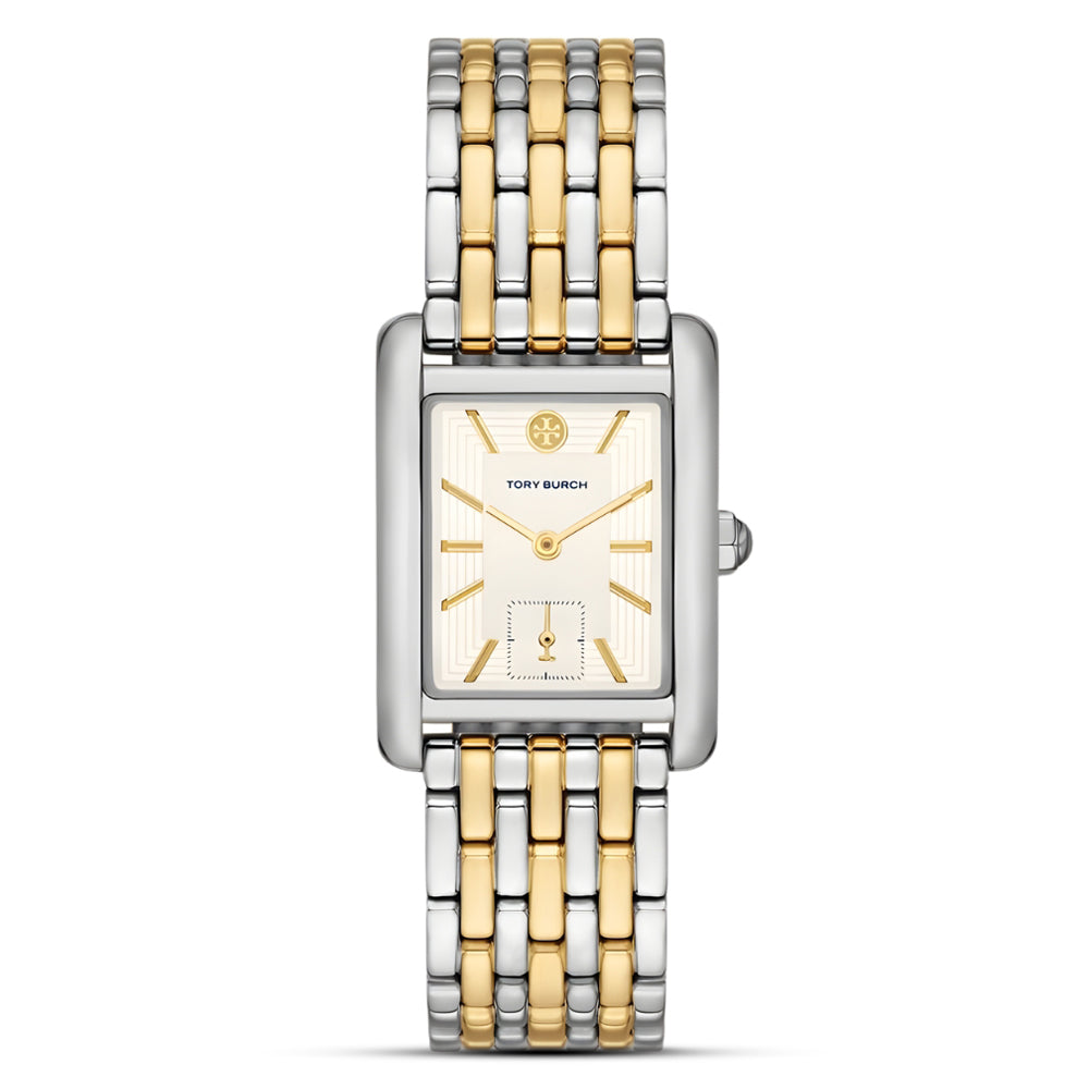 Tory Burch Eleanor Two Tone Beige Dial Ladies Watch TBW1070