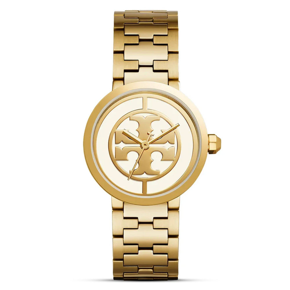Tory Burch Reva Ivory Dial Gold-Tone Ladies Watch TBW4011