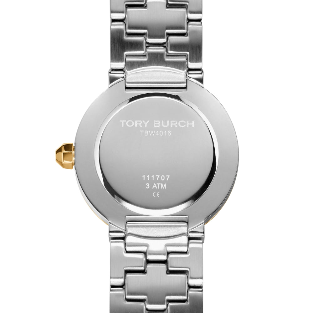 Tory Burch Reva Two Tone Beige Dial 28mm Ladies Watch TBW4016