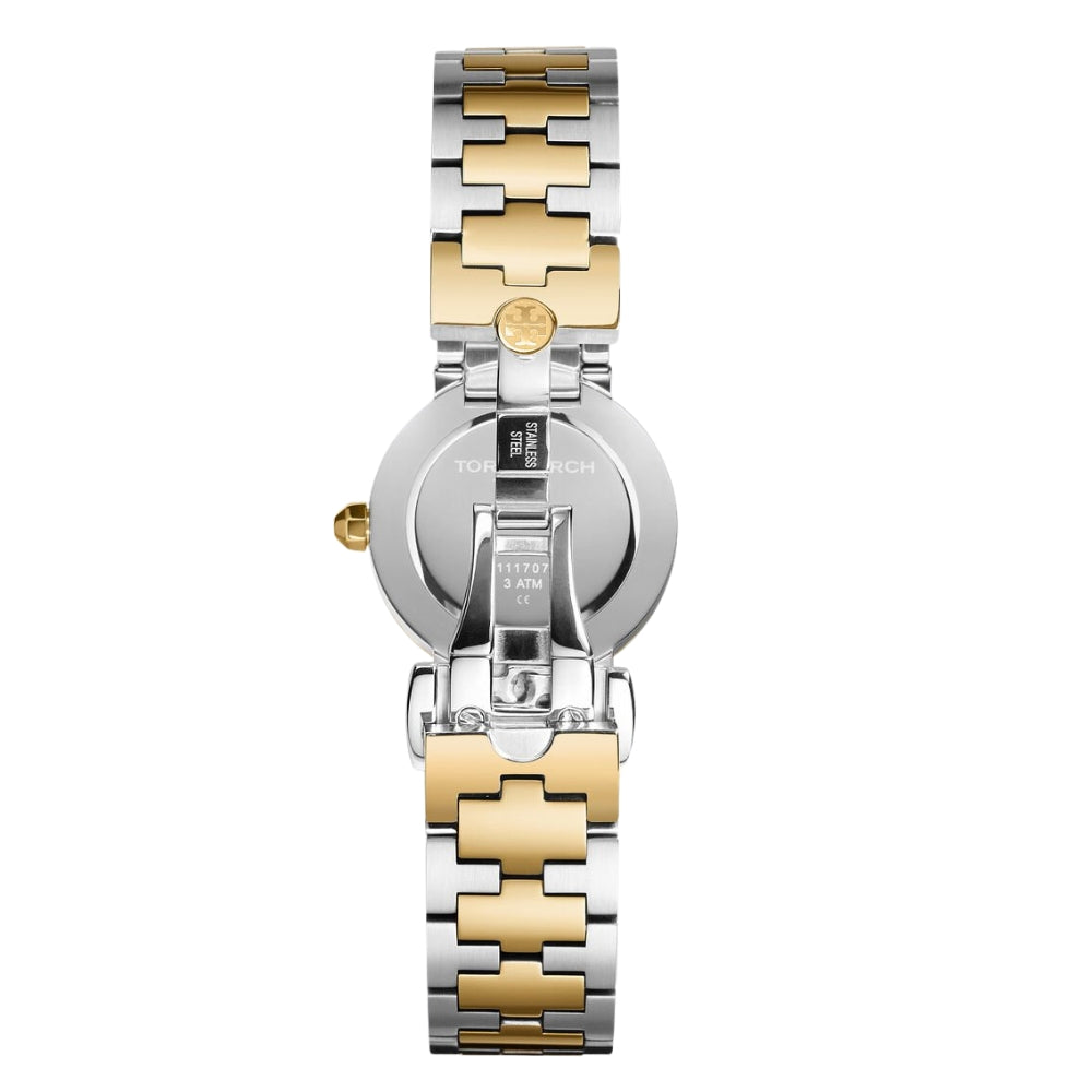 Tory Burch Reva Two Tone Beige Dial 28mm Ladies Watch TBW4016