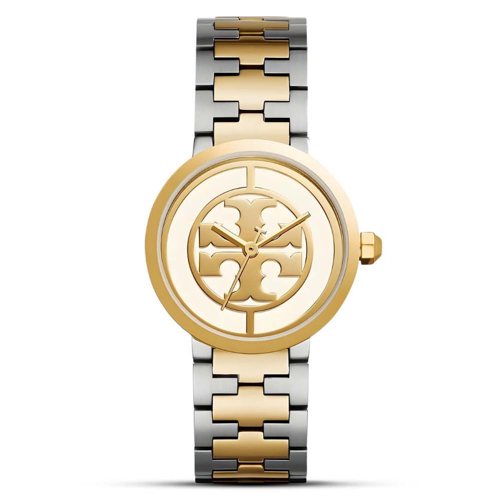 Tory Burch Reva Two Tone Beige Dial 36mm Ladies Watch TBW4027