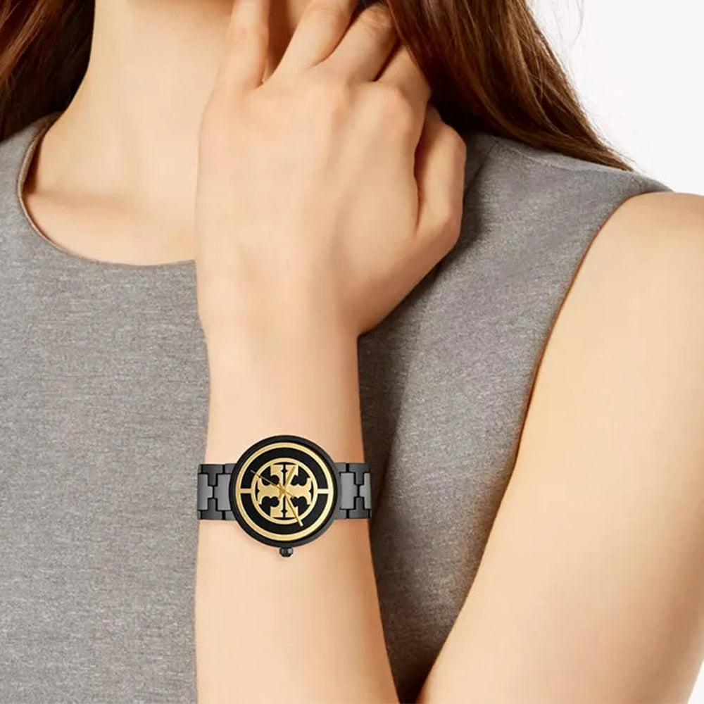Tory Burch Reva Black-Tone Stainless Steel Ladies Watch TBW4039