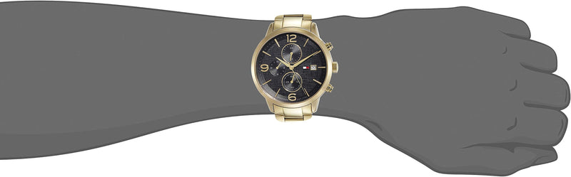 Tommy Hilfiger Gold Tone Chronograph Black Dial Watch TH1710362