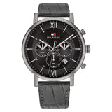 Tommy Hilfiger Heren Horloge Black Dial Leather Watch TH1710395
