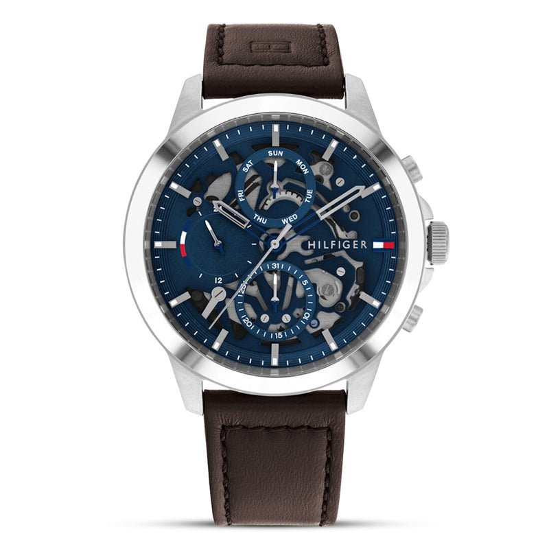 TOMMY HILFIGER DARK BROWN LEATHER QUARTZ MEN'S WATCH| TH1710476