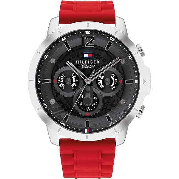 TOMMY HILFIGER LUCA RED SILICONE MEN'S WATCH| TH1710490