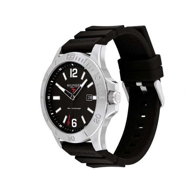 Tommy Hilfiger Ryan Black Dial Silicon Strap Watch| TH1710539