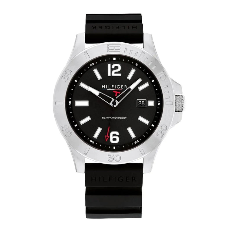 Tommy Hilfiger Ryan Black Dial Silicon Strap Watch| TH1710539