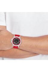 Tommy Hilfiger Ryan Black Dial Red Silicon Strap Watch| TH1710540