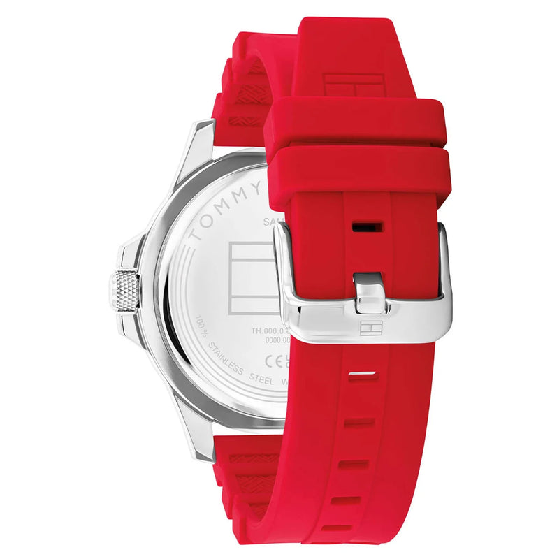 Tommy Hilfiger Ryan Black Dial Red Silicon Strap Watch| TH1710540